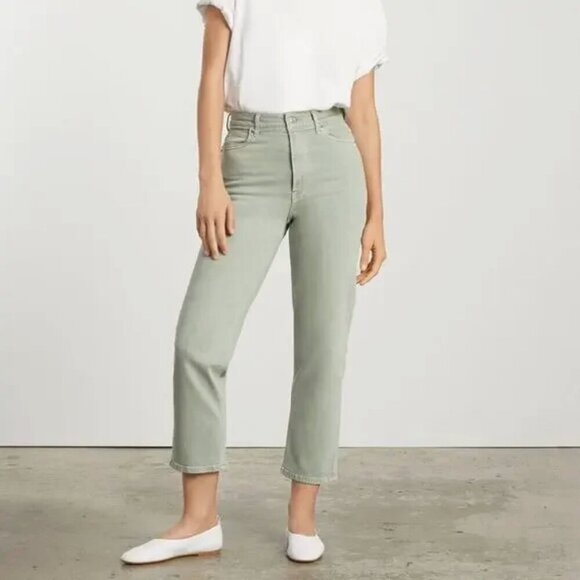 Everlane Denim - Everlane The Way-High Straight Leg Jean in Pale Aqua Green Gray, size 28R